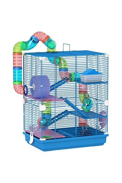 OEM Cușcă pentru hamster cu tuburi și roată, 5 nivele, metal/polipropilenă/PS...