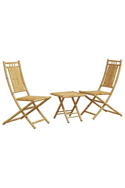 vidaxl Set mobilier bistro, 3 piese, bambus
