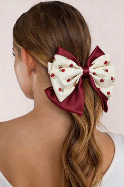 Katia&Bony Rose Bow Automatic Buckle Ecru-Burgundy