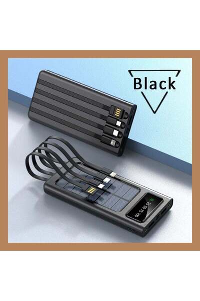 Generic بنك طاقة شمسية ZHY بسعة 20000 مللي أمبير مع شحن سريع وشاشة LED و4 منا...