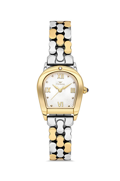 FERRO Yellow and Silver Steel Cord Women's Wristwatch Fl88211A-D 3 Atm Water ...