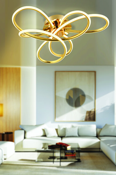 Apliqa Aybel Gold 48 Watt Plafonyer Modern Koridor Salon Led Avize