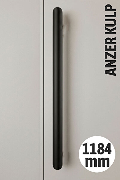 Badem10 ANZER Çizgili Mat Siyah Çekmece Kulp 1184 mm Modern Uzun Dolap Kulpu ...