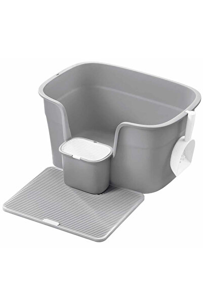 OEM XL cat litter box with high walls, litter collector and storage box, 64x4...