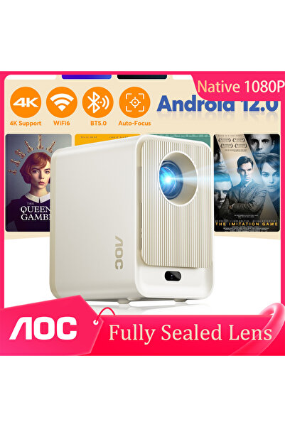 Aoc جهاز عرض مغلق بالكامل 9000L بدقة 1080P و4K مع تركيز تلقائي وشاشة 250 بوصة...