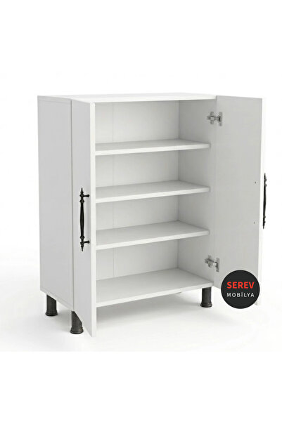 Serev Mobilya Geniş Çok Amaçlı 2 kapaklı Dolap Banyo Mutfak Erzak Kiler Dolab...