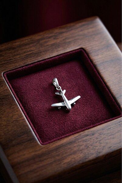 Ebrar Silver Gümüş Uçak Kolye Ucu 925 Ayar Gümüş MİNİ Uçak Figürlü Unisex Kol...