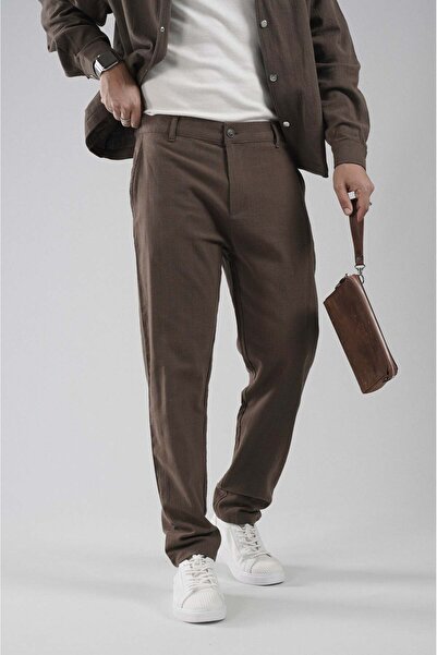 king brich Regular Fit Cotton Linen Classic Trousers