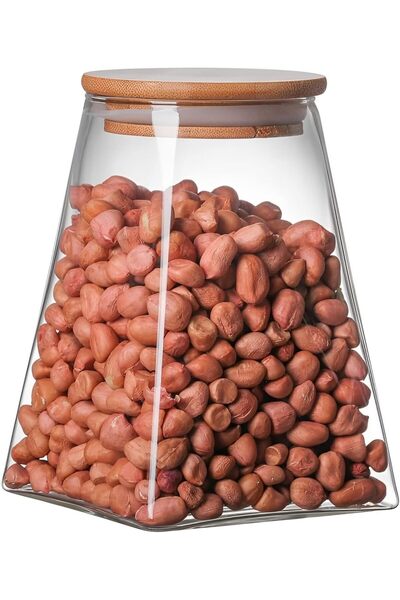 Arabest 500ml Glass Storage Container with Airtight Bamboo Lid for Coffee, Te...