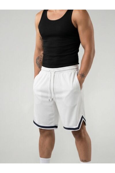 EXPECTED Men's Striped Cuffed Shorts with Slits and Pockets, Vortex Fabric, S...