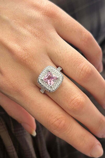 TAKIŞTIR Silver Color Stone Detailed Adjustable Ring