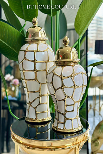 vazo 2Lİ BEYAZ GOLD TASARIM KÜP