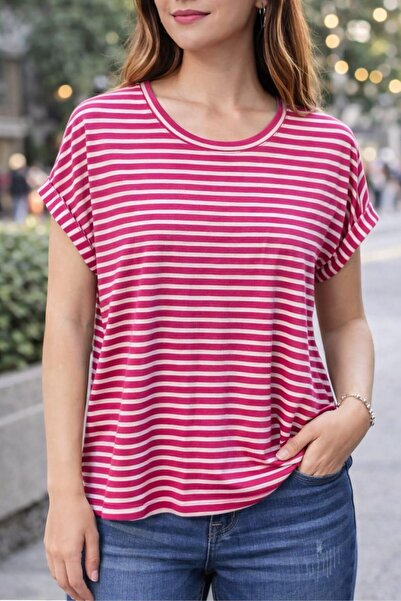 ONLY 15106662   Short Sleeve Tshirt with Shallow Collar Sleeve Fold