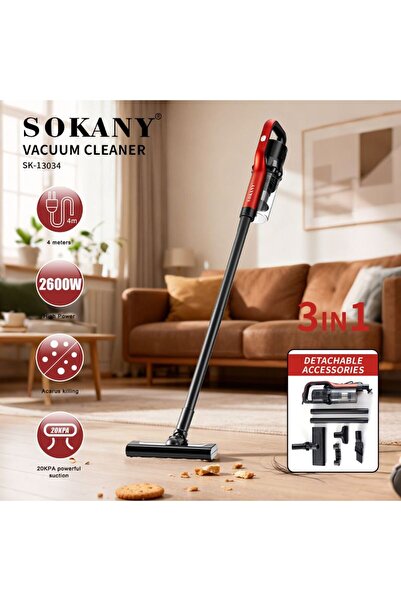 SOKANY مكنسة كهربائية عمودية سلكية 3 في 1 بقوة 2600 واط، مثالية للمنزل والسيا...