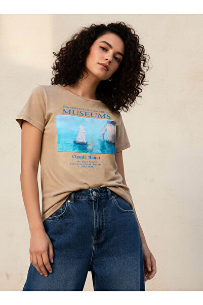 SP Characters Slim Fit T-shirt with Claude Monet Print