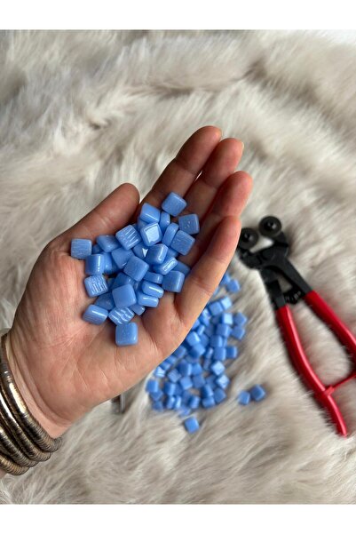 Karsan Mozaik Sanatsal Mikro Mozaik Açık Mavi 1x1cm Mozaik Sanatı Malzeme (10...