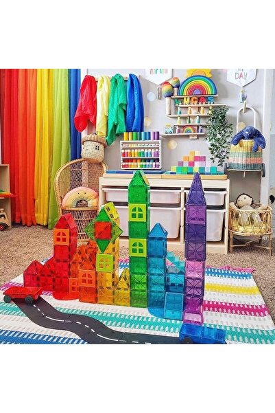 Pufline مكعبات بناء كاملة 94 قطعة U Imagination مغناطيسية