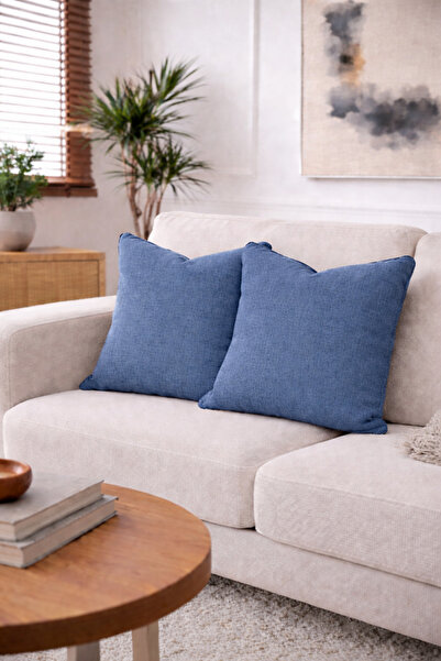 GOCCIA HOME Σετ 4 καλύμματα μαξιλαριών με λινό εμφάνιση, απλό και κομψό σχέδι...