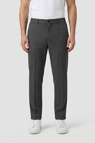 Giotelli Anthracite Woven Fabric Regular Waist Men's Trousers