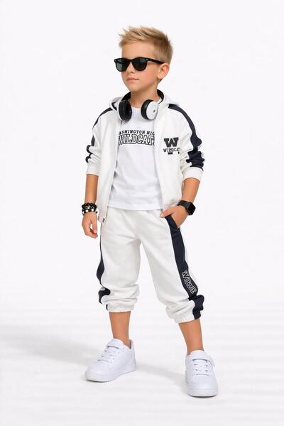 Bambam Boys' Tracksuit Set – 3-Piece Combination (T-Shirt + Top + Bottom) – W...