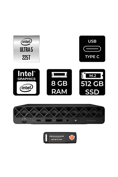 HP ProDesk 4 Mini G1i Intel Core Ultra 5 225T 8GB 512GB SSD FDOS Mini Masaüstü Bilgisayar