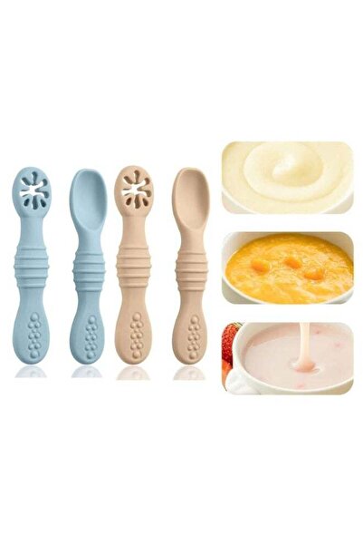 Arabest 4-Piece Silicone Baby Spoons, Soft Tip Feeding Spoons for Weaning Tra...