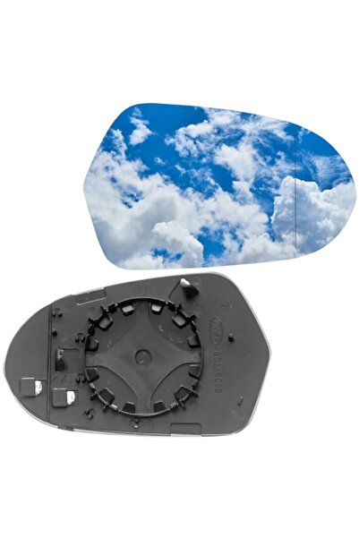 Audi Sticlă oglindă dreapta pentru A6 C7 2010-2018, încălzită, Argintiu/Negru