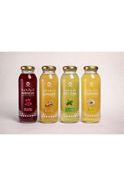 beyan herbs مشروب أعشاب بنكهات متنوعة - 4 نكهات، زجاجة واحدة من كل نوع (الكرك...