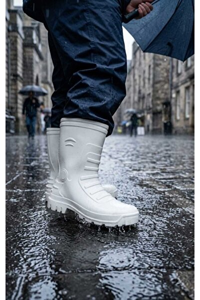 ARMÜZ Gzr Lightened Special Rubber White Work and Rain Boots