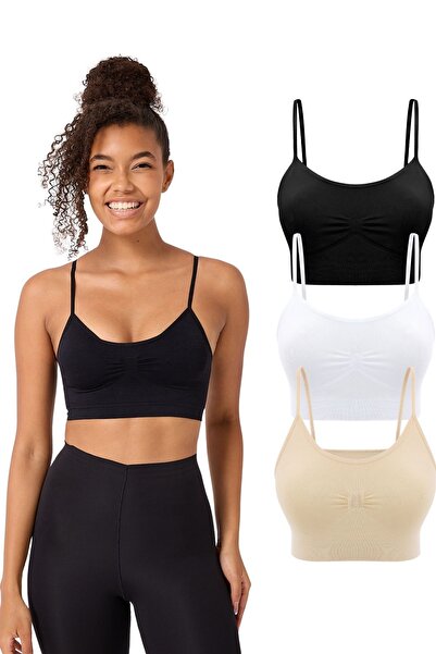 FOREVER MORE 3-Piece Women's Thin Padded Strap Seamless Flexible Bustier