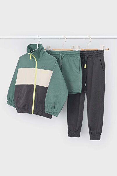 MAYORAL Момчешки спортен екип от 3 части с цветни блокове - Зелен