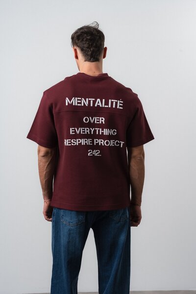 Respire Tricou pentru bărbați Mentalite cu imprimeu, croială normală, roșu cl...