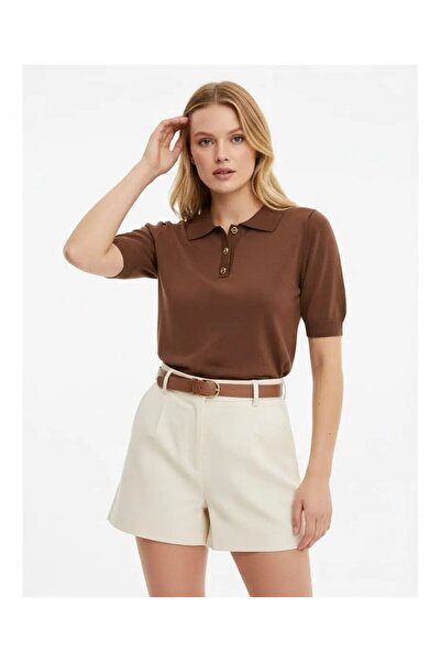 Park Karon Polo Neck Button Detailed Knitwear Sweater