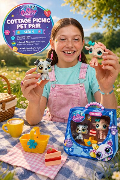 TOYFEST Littlest Pet Shop Cottage Picnic Pet Pair Seri 4 Kuzu Köpek Figür Set...