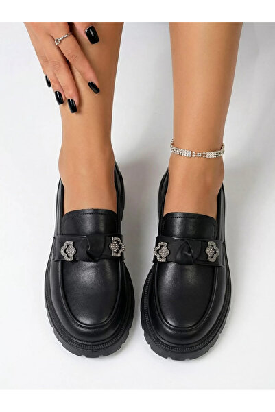 Zaira Γυναικεία μαύρα καθημερινά παπούτσια από οικολογικό δέρμα Elaris # 24671