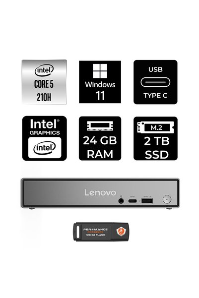 LENOVO ThinkCentre Neo 50q Gen 5 Intel Core 5 210H 24GB 2TB SSD W11H Mini Masaüstü Bilgisayar