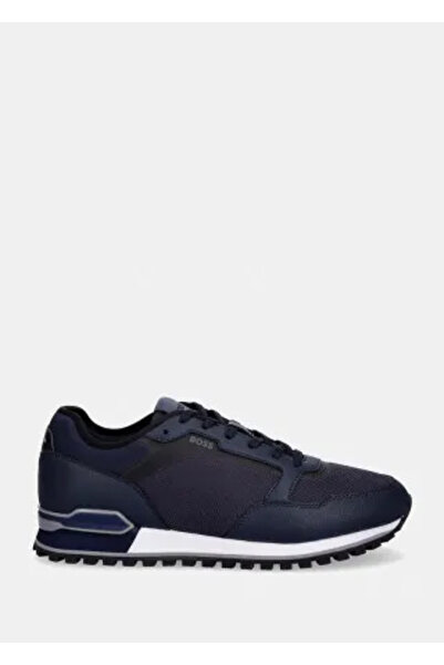 BOSS Men's Leather Comfortable Soft Sole Round Toe Mesh Navy Blue Sneaker 505...