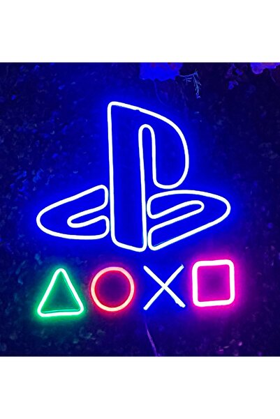 BACK Playstation 5 Logo Neon Led Dekoratif Duvar Aydınlatma-Gamer Neon Duvar ...