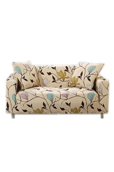 buz Husă universală elastică pentru canapea și pat, cu 2 fețe de pernă, crem ...