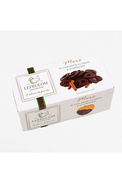 LEFRUCOM MANUFACTURA Mere uscate rondele în ciocolată cu lapte cu scorțișoară...