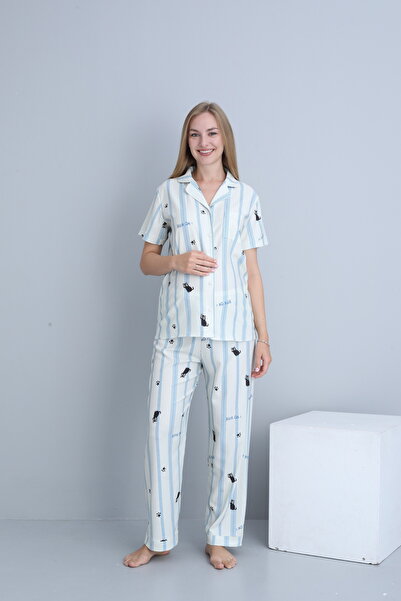 Miss Dünya Lissa Σετ πιτζάμες εγκυμοσύνης και μητρότητας με γιακά πουκάμισου,...