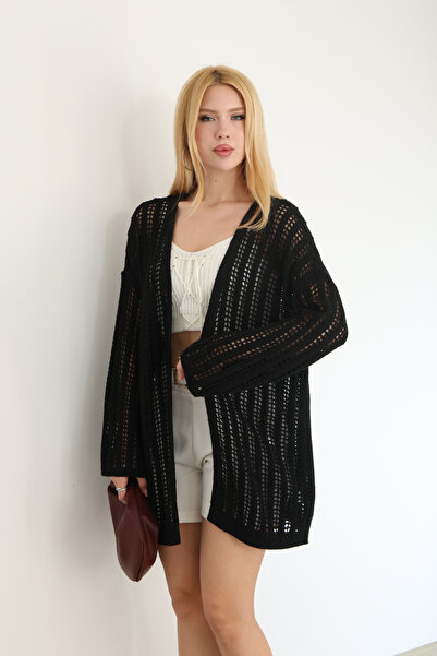 ALCHON V-Neck Long Sleeve Openwork Perforated Basic Simple Elegant Spring Sum...