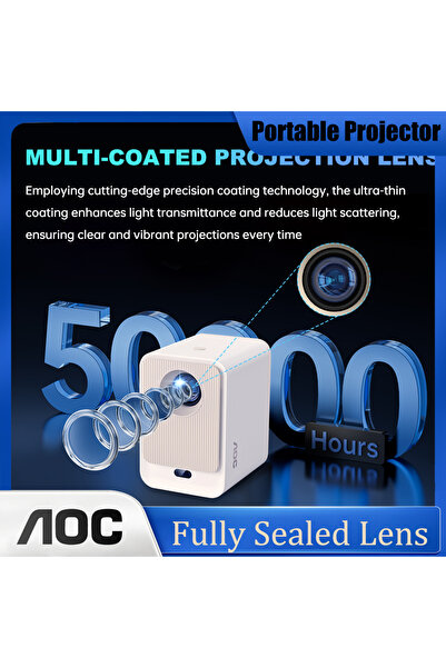 Aoc جهاز عرض صغير بتركيز تلقائي 9000L مغلق بالكامل بدقة 1080P و4K وشاشة 250 ب...