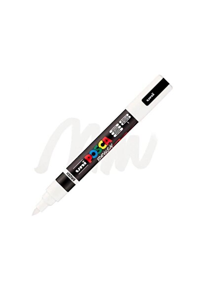 POSCA Marker cu vârf tip pensulă PC-5BR - Alb