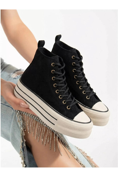 Zaira Adidasi dama negri din material textil Azura #24677 - 40