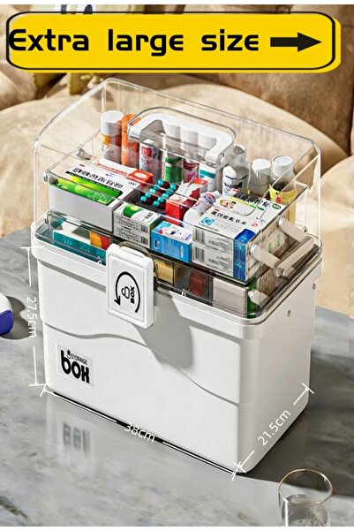 Generic Three layer folding partition and handle storage box with a movable a...