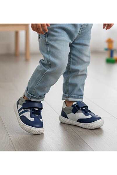 HAPPY WALK Pantofi casual pentru bebelusi baieti cu talpa din piele si ortope...