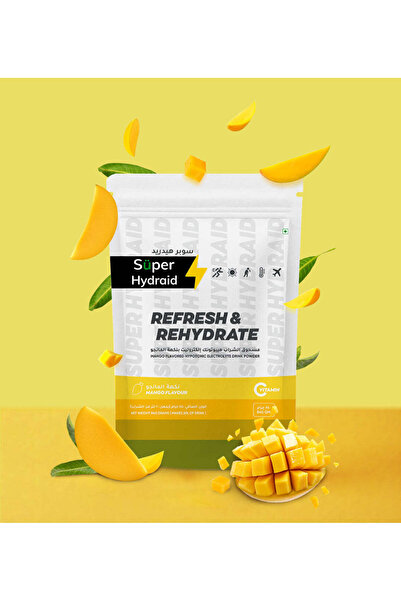 Super Hydraid Electrolyte Drink Powder Mango Flavor Fast Hydration Energy Reh...