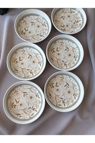 Yiğit Seramik Züccaciye Floral Model 6 Pieces Round Breakfast Bowl