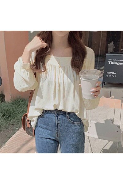 FASHION Long Sleeve Square Neck Top for Women